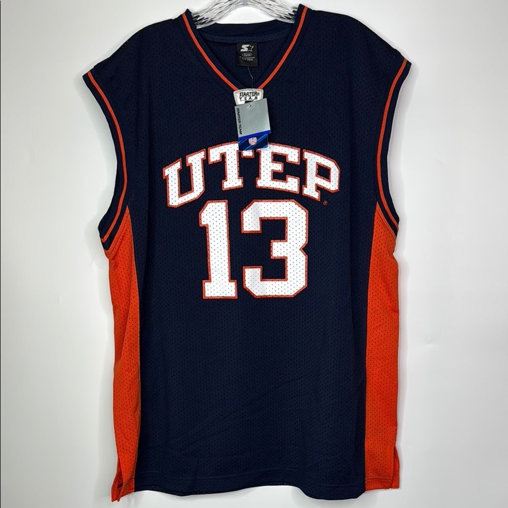 UTEP Miners Starter #13 Blue Orange Jersey NWT Size XL